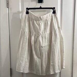 Caslon White Knee-Length A-Line Skirt